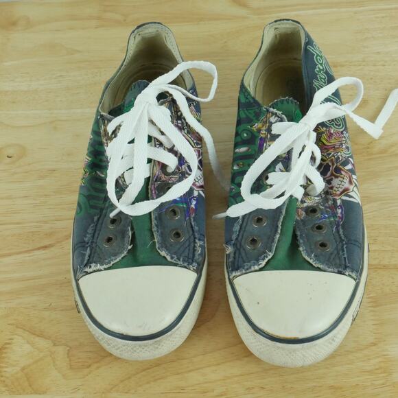 Ed Hardy Women's Size 10 Sneakers Slip On Low Rise Y2K Skull Tiger Graphic - Picture 2 of 16